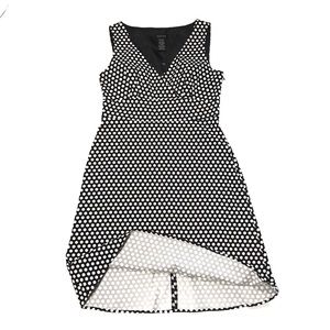 Spense Black and White Polka Dot Sleeveless Dress